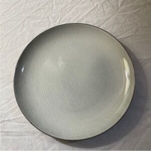 Project 62 Solene Stoneware Dinner Plate - White stripes/Grey, gray glaze 10.5”